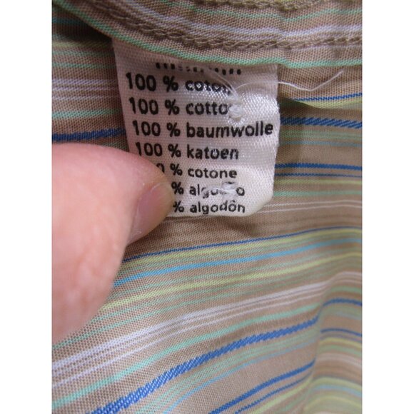 Lacoste Shirt 44 Button Down Striped Pocket Crocodile Preppy Woven - Picture 10 of 11